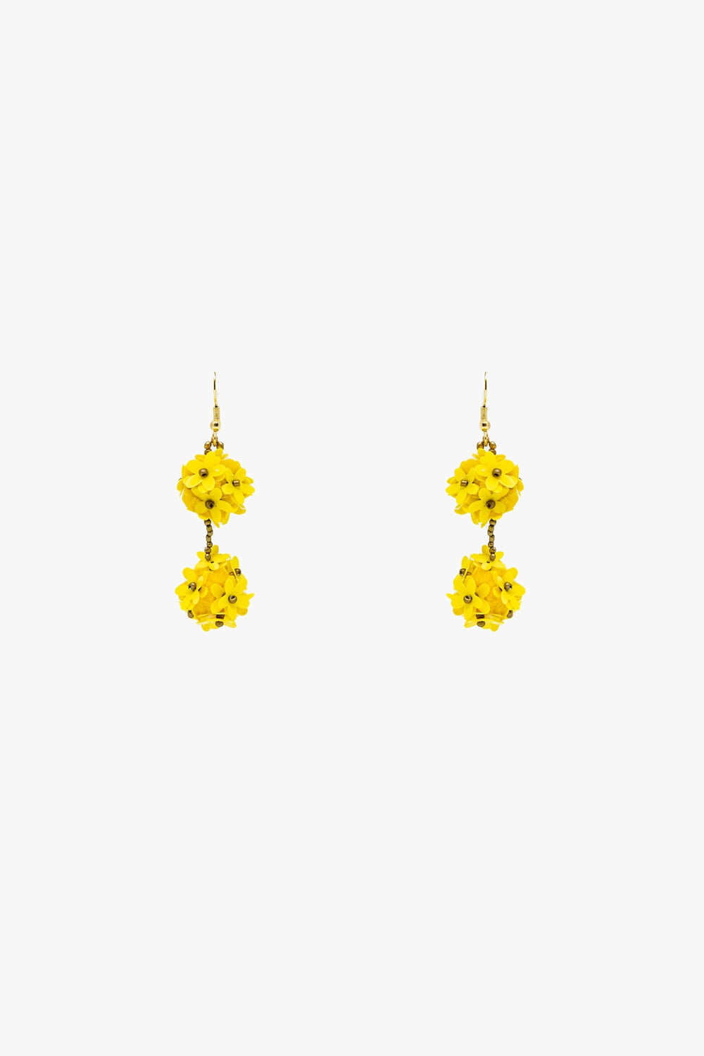 Q2 Dropped Flower Statement Earrings With Yellow Daisies
