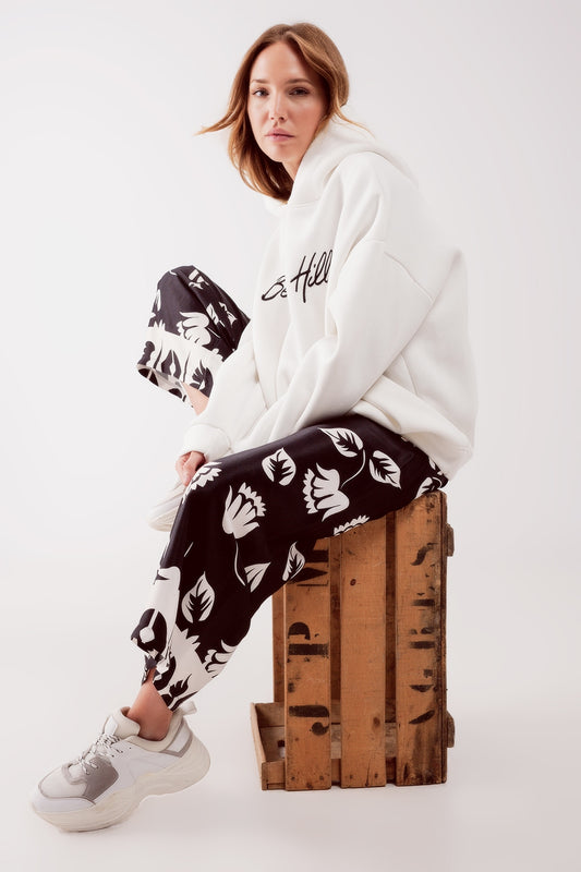 Elasticated super wide leg pants in black | Just Cool Beans — pants | bottoms