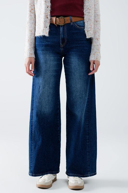 Extra wide leg washed denim with side seam | Just Cool Beans — jeans | the denim shop