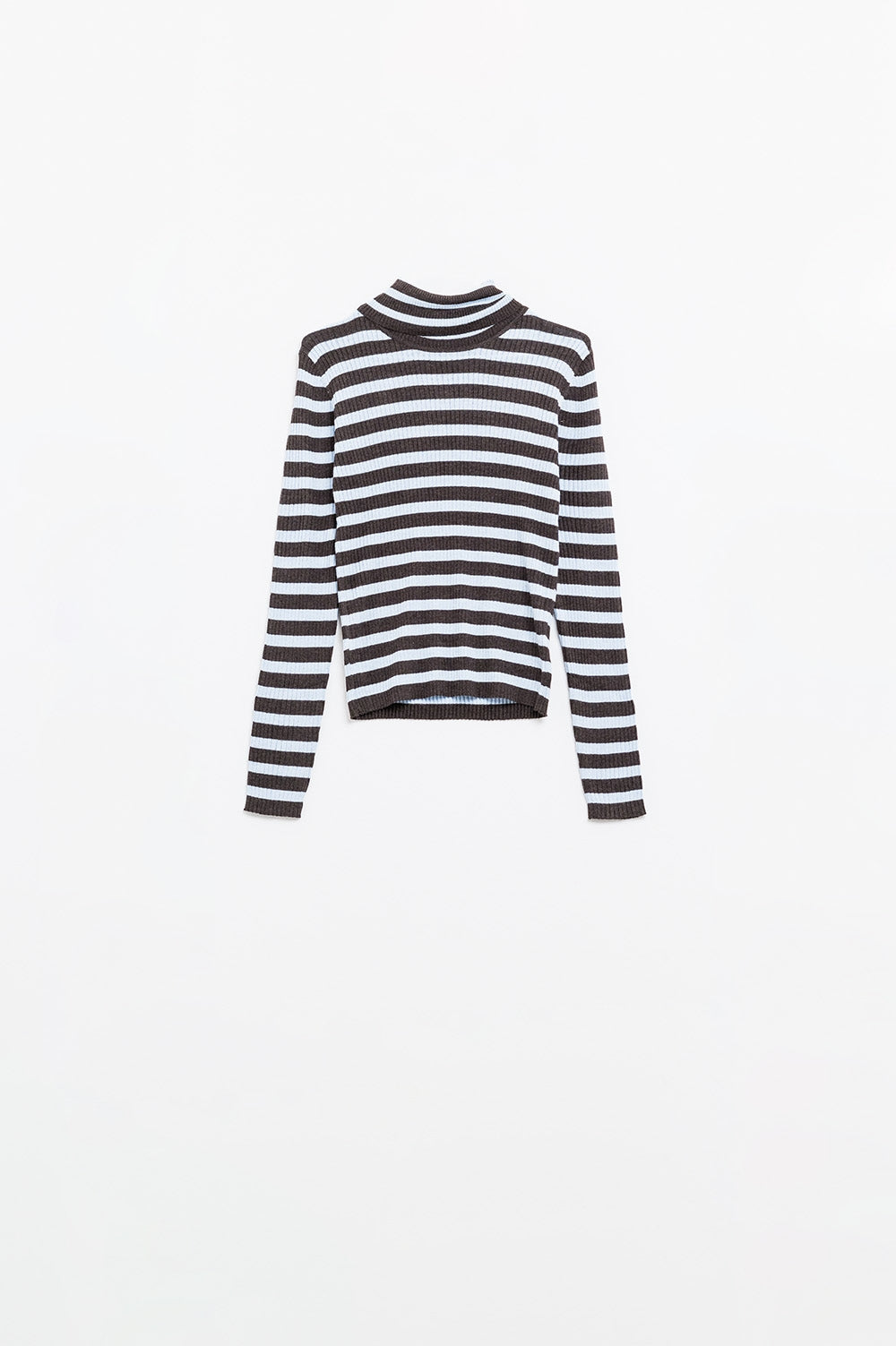 Fine knit wool sweater with blue and brown stripes | Just Cool Beans — sweaters | tops