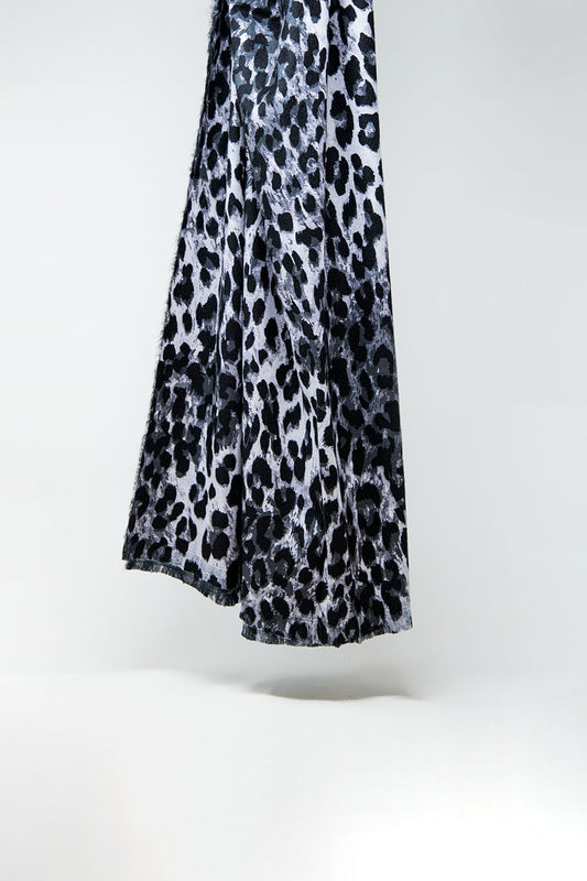Fine woven scarf with leopard print in grey | Just Cool Beans — necklaces | nan