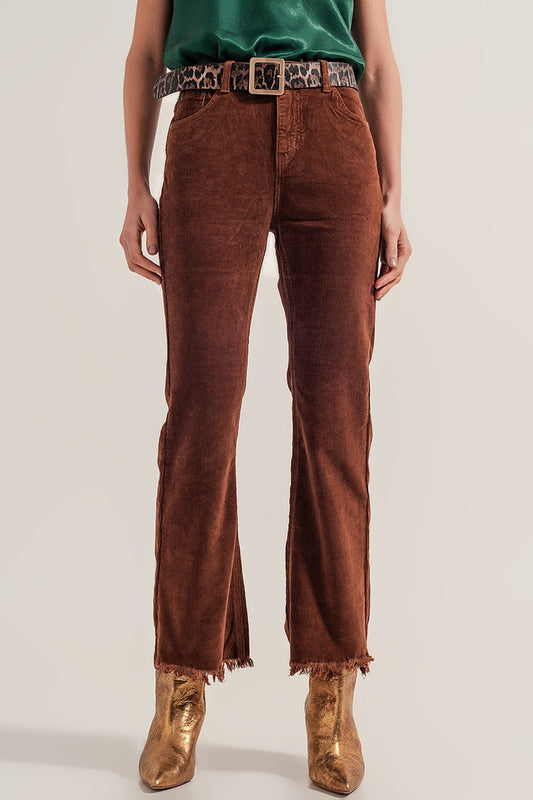 Flare corduroy pants in brown | Just Cool Beans — pants | bottoms