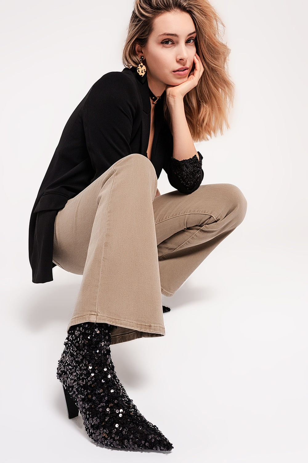 Flared jeans in beige | Just Cool Beans — jeans | the denim shop