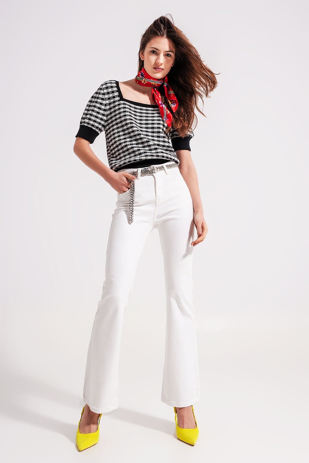 Flared jeans in white | Just Cool Beans — jeans | the denim shop