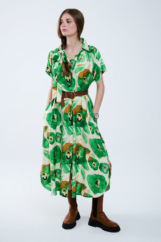 Floral bliss dress in green and warm hues | Just Cool Beans — dresses