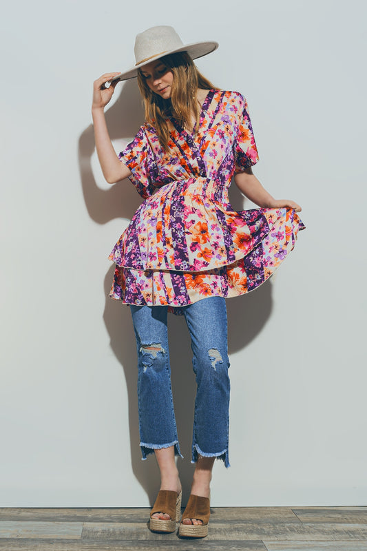Floral mini dress in multicolour | Just Cool Beans — dresses
