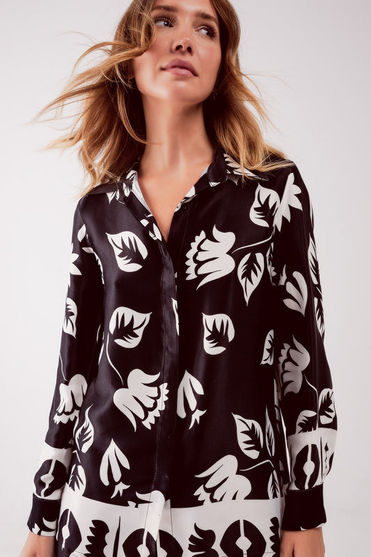 Floral print shirt in black | Just Cool Beans — shirts | nan