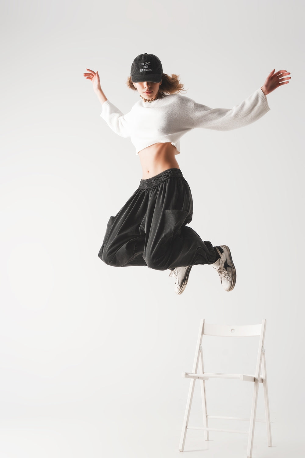 Fluffy cropped jumper in cream | Just Cool Beans — sweaters | tops