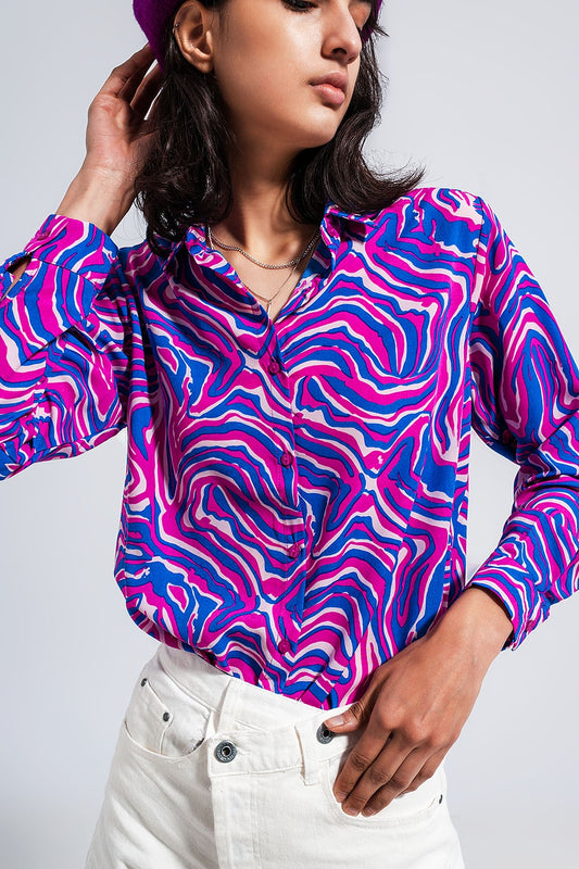 Fluid shirt in bright abstract purple | Just Cool Beans — shirts | nan