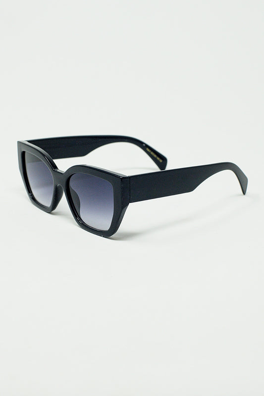 Geometric thick black sunglasses with gradient lens | Just Cool Beans