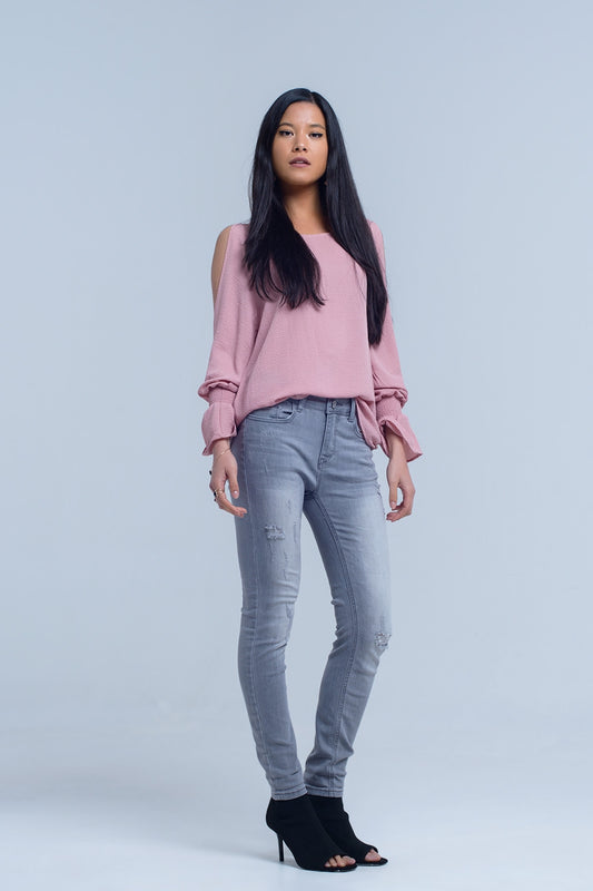 Gray jeans with rips detail | Just Cool Beans — jeans | the denim shop