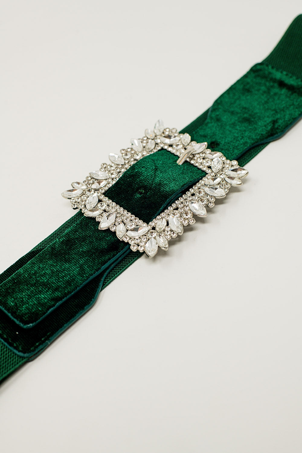 Green belt with rhinestones and adjustable elastic | Just Cool Beans