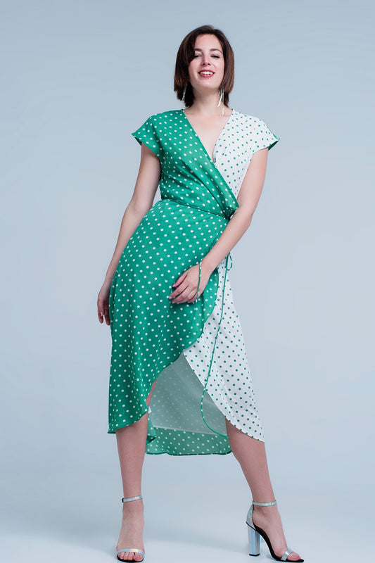 Green dress with polka dots | Just Cool Beans — dresses