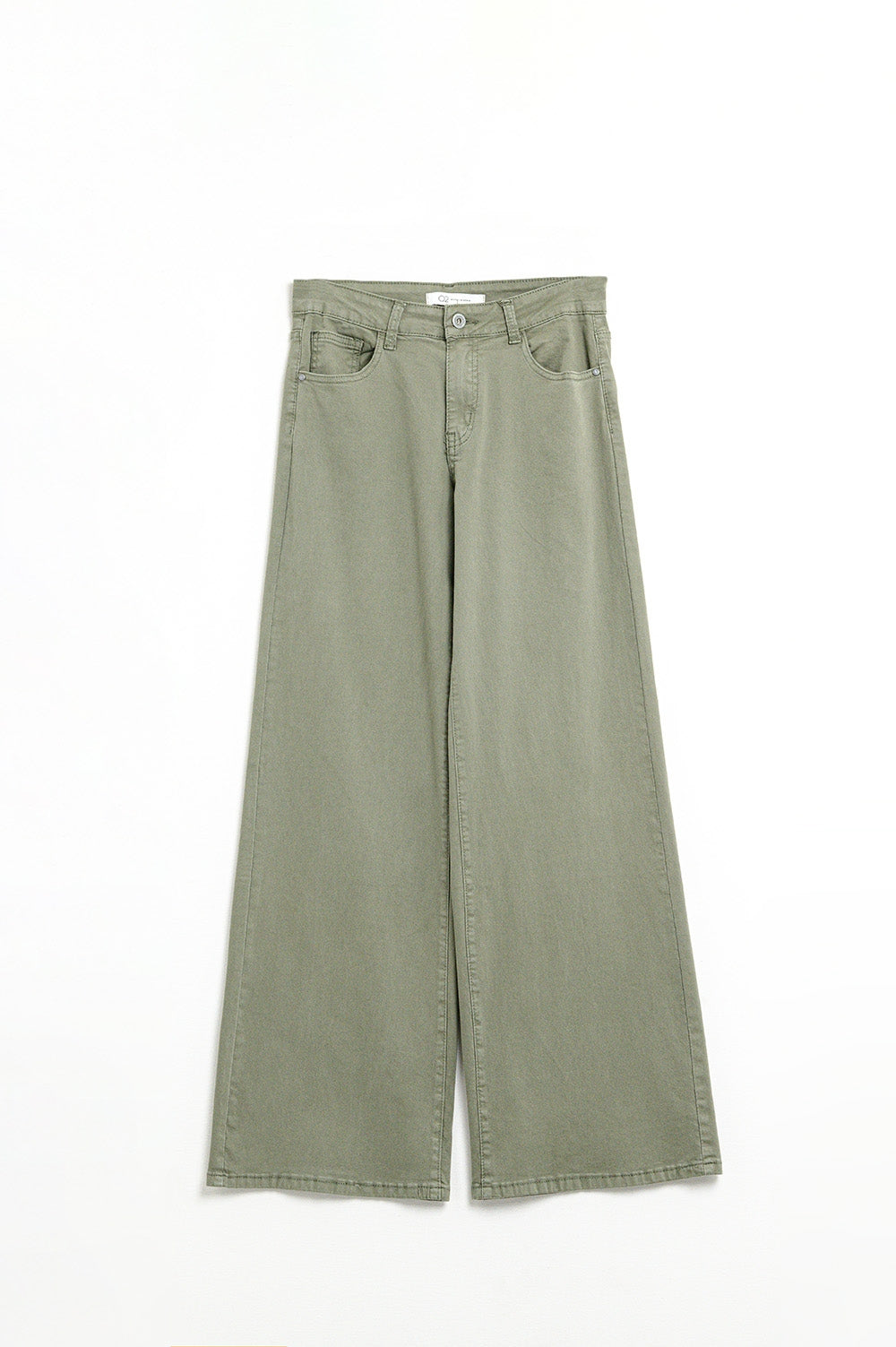 Green straight pants wide leg | Just Cool Beans — jeans | bottoms