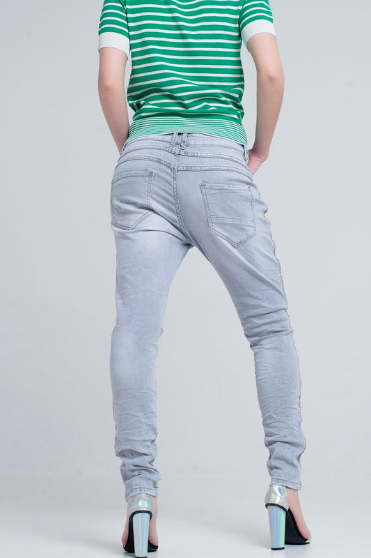 Grey jeans with detail metalic | Just Cool Beans