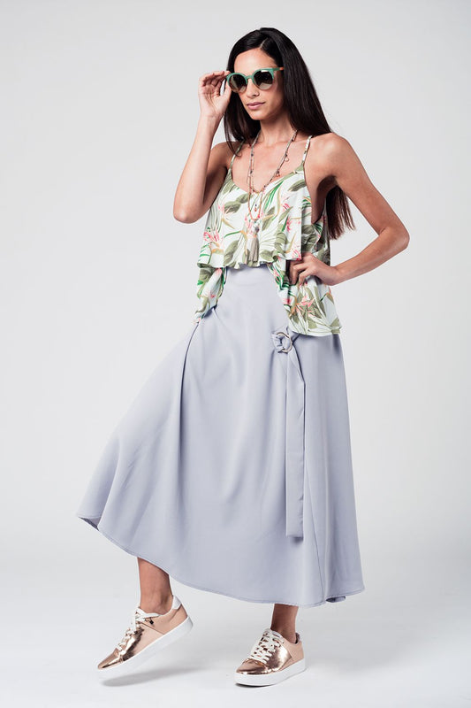 Grey midi skirt with belt | Just Cool Beans — skirts