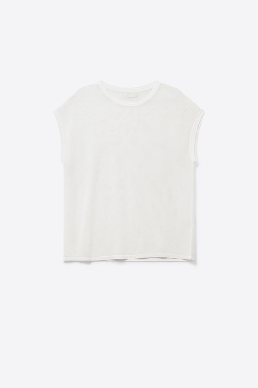 Grid knit sweater in white color | Just Cool Beans — sweaters | tops