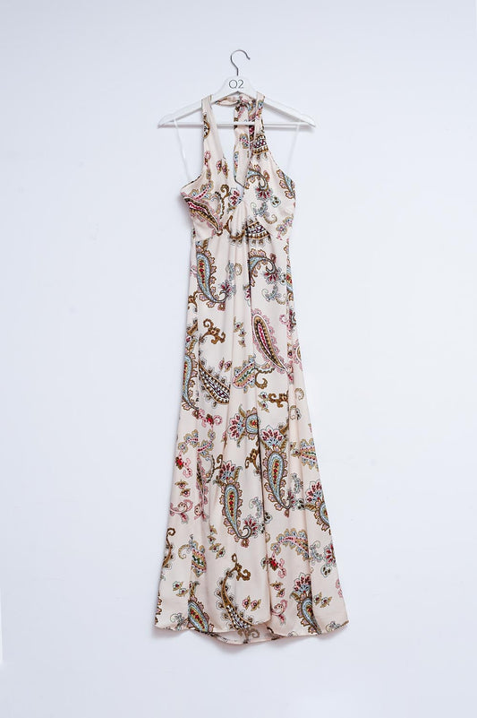 Halter neck maxi dress in paisley print | Just Cool Beans — dresses