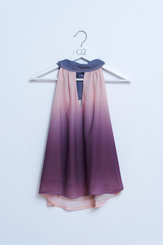 Halter neck top in ombre beige | Just Cool Beans — tops