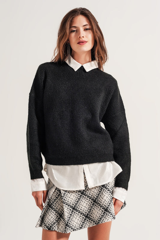 High neck jumper in black | Just Cool Beans — sweaters | tops