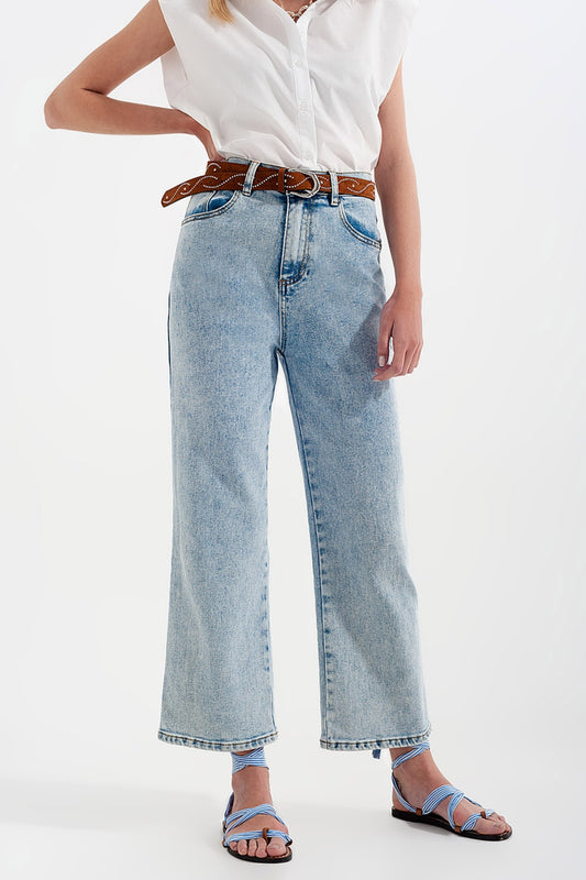 High rise wide leg jeans in bleach wash | Just Cool Beans — jeans | the denim shop