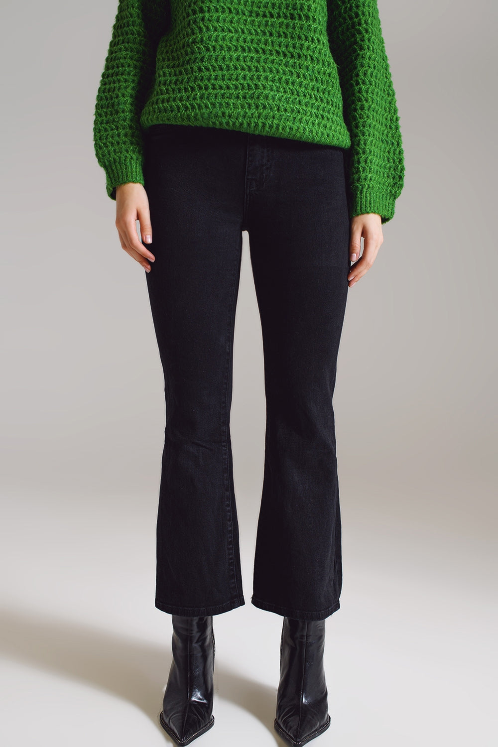 High waist flare jeans in black | Just Cool Beans — jeans | the denim shop