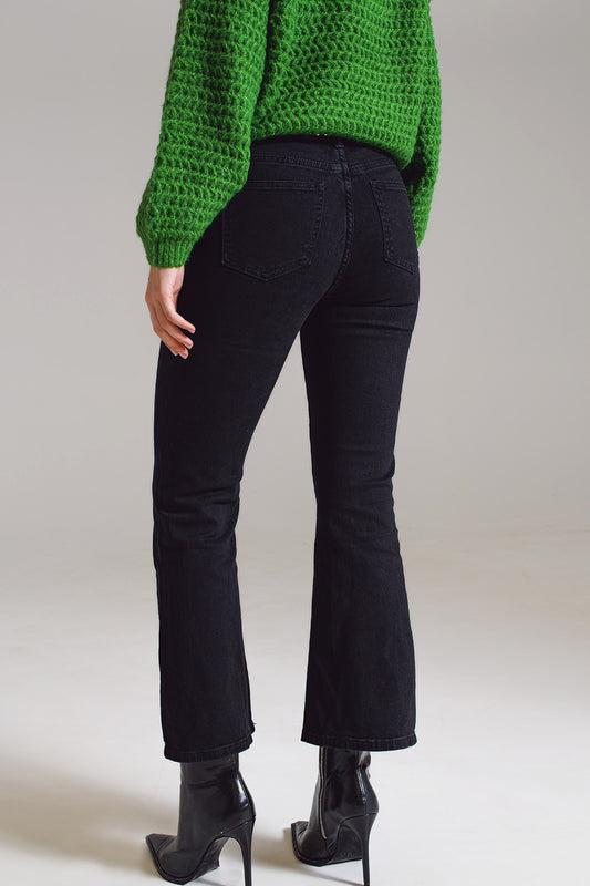 High waist flare jeans in black | Just Cool Beans