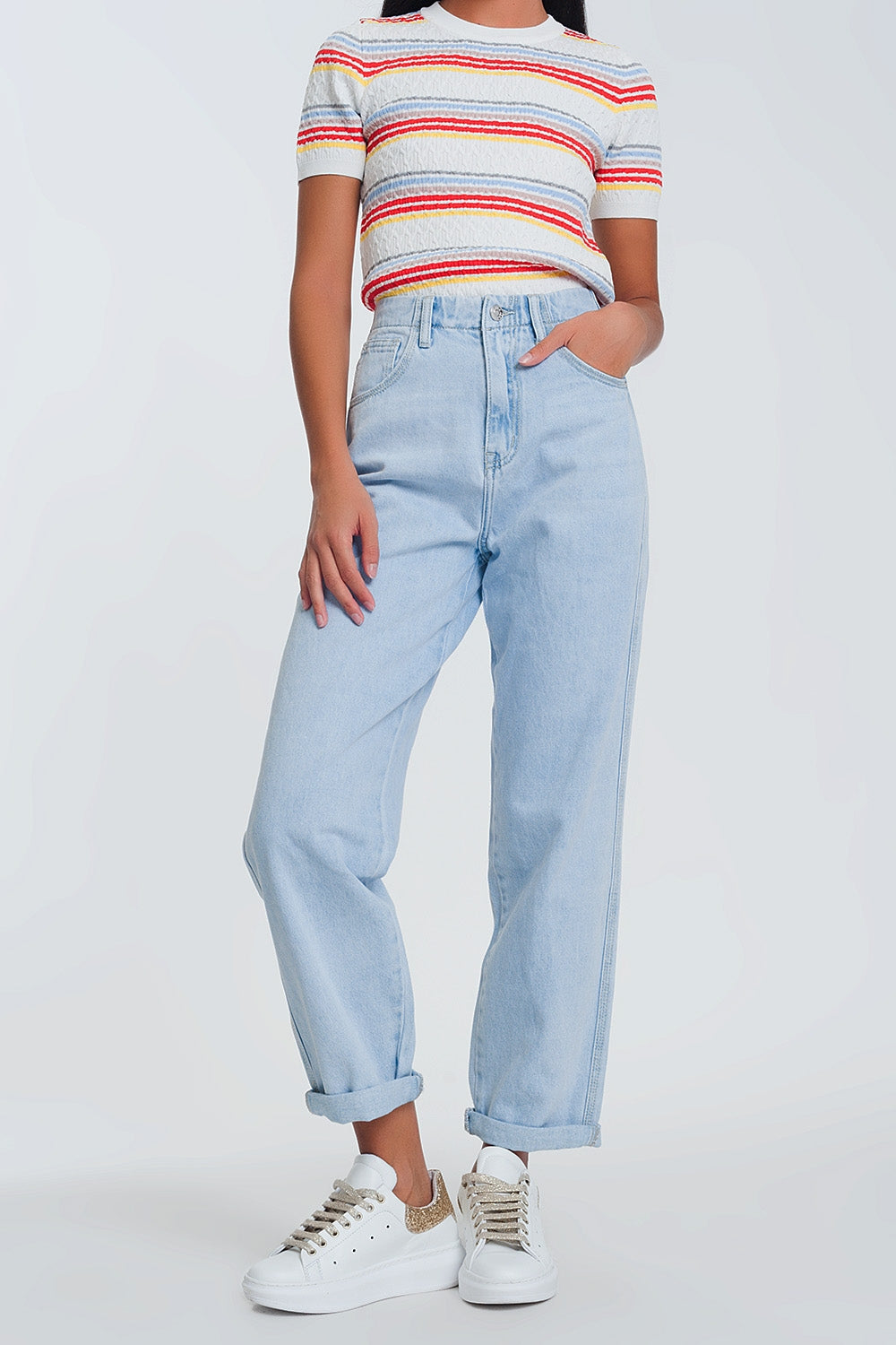 High waist mom jeans in light blue denim | Just Cool Beans — jeans | the denim shop