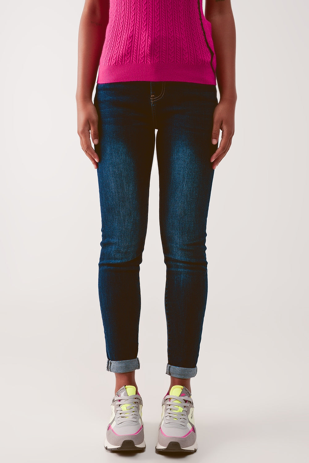 High waist skinny jeans in dark wash blue | Just Cool Beans — jeans | the denim shop