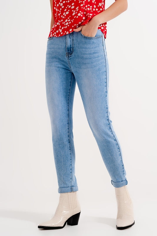 High waist skinny jeans in light blue | Just Cool Beans — jeans | the denim shop