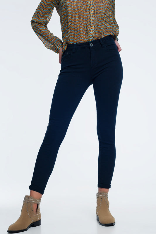 High waist skinny jeans in navy | Just Cool Beans — jeans | the denim shop