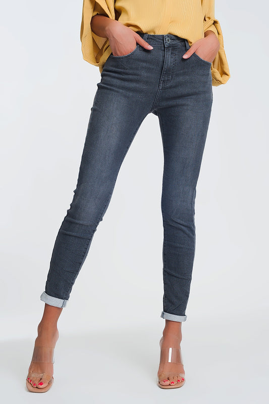 High waisted denim jeans in glitter fabric | Just Cool Beans — jeans | the denim shop