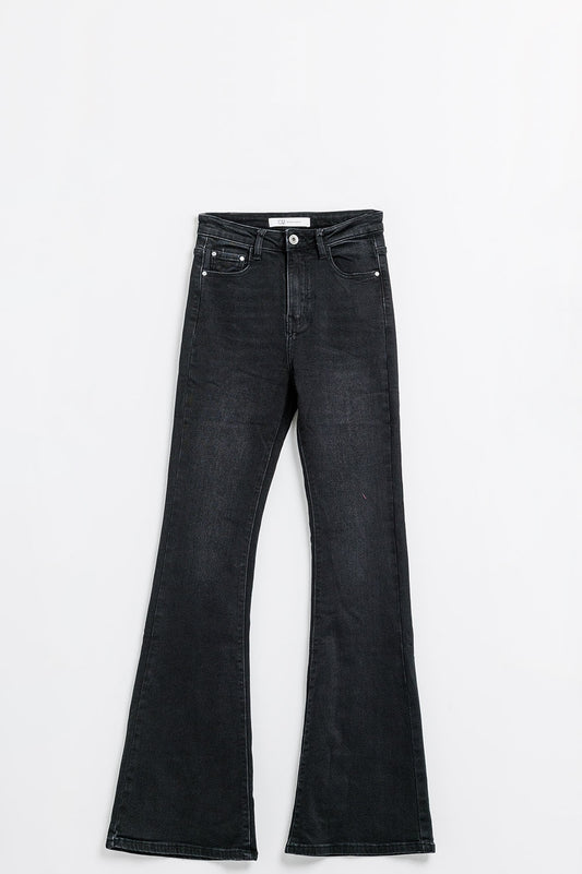 High waisted flare jeans in black | Just Cool Beans — jeans | the denim shop