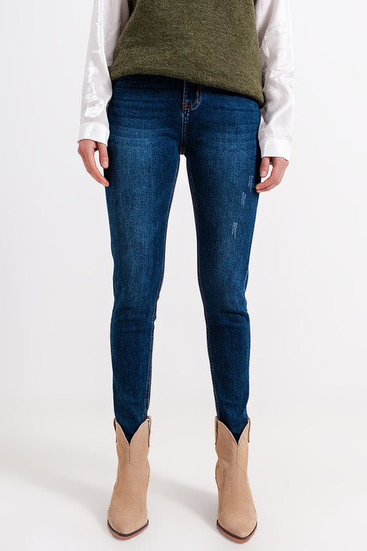High waisted skinny jeans in blue wash | Just Cool Beans — jeans | the denim shop