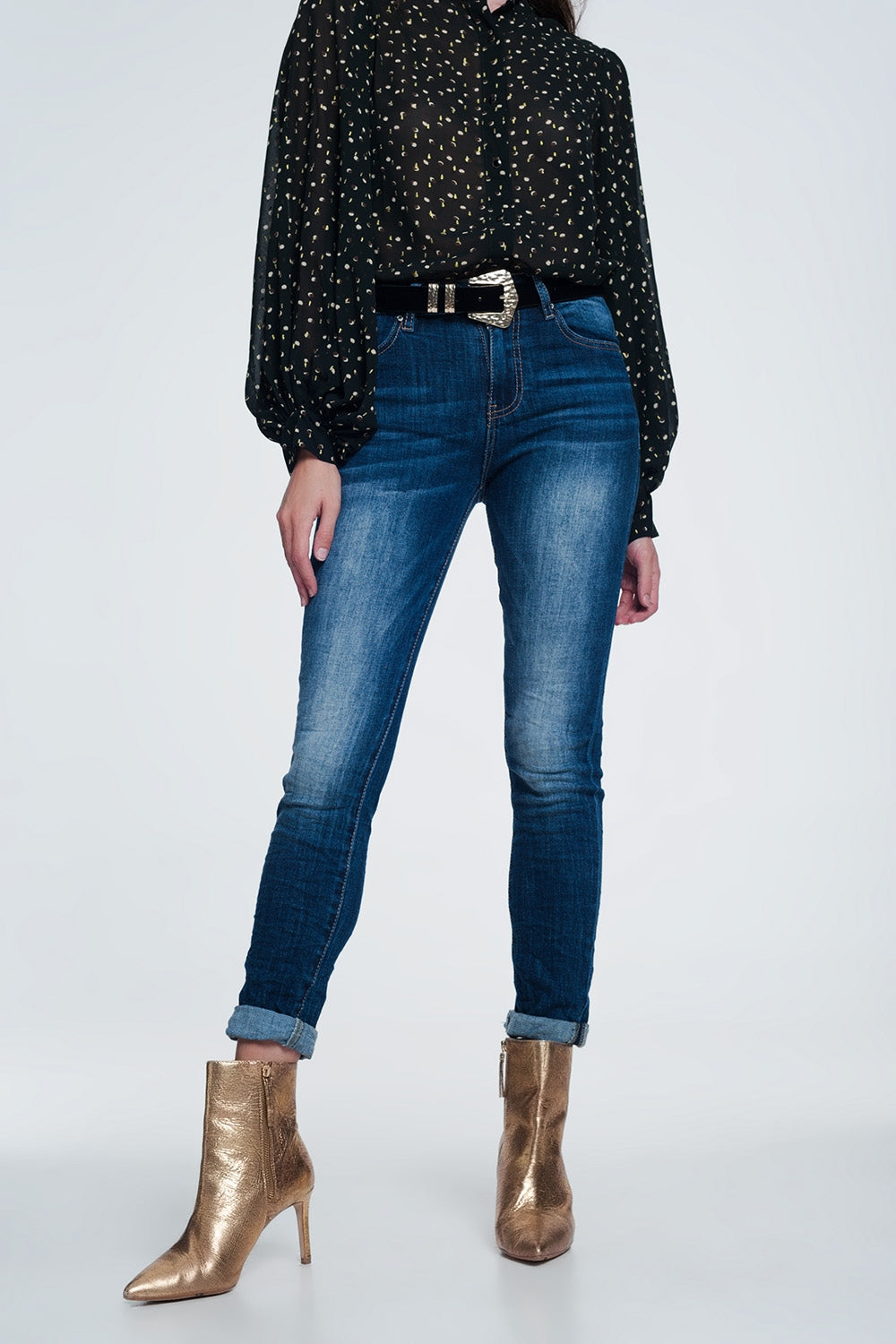 High waisted skinny jeans in dark stonewash blue | Just Cool Beans — jeans | the denim shop