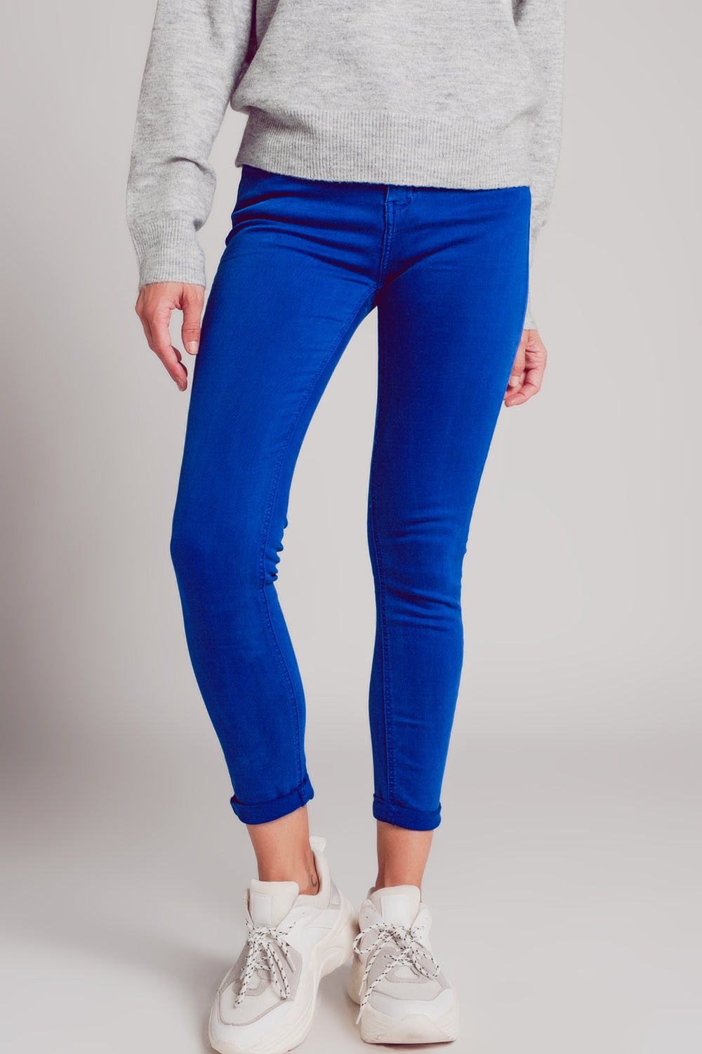 High waisted skinny jeans in electric blue | Just Cool Beans — jeans | the denim shop