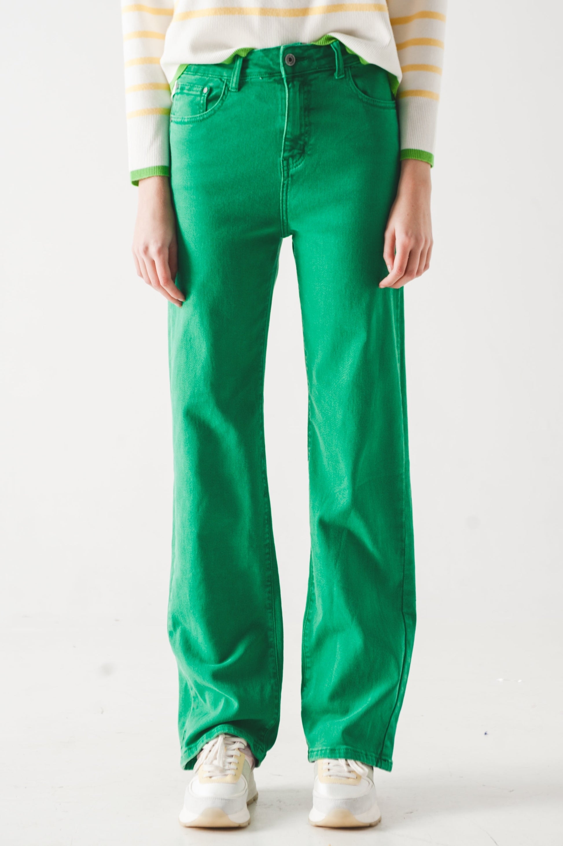 High waisted slouchy mom jeans in green | Just Cool Beans — jeans | the denim shop