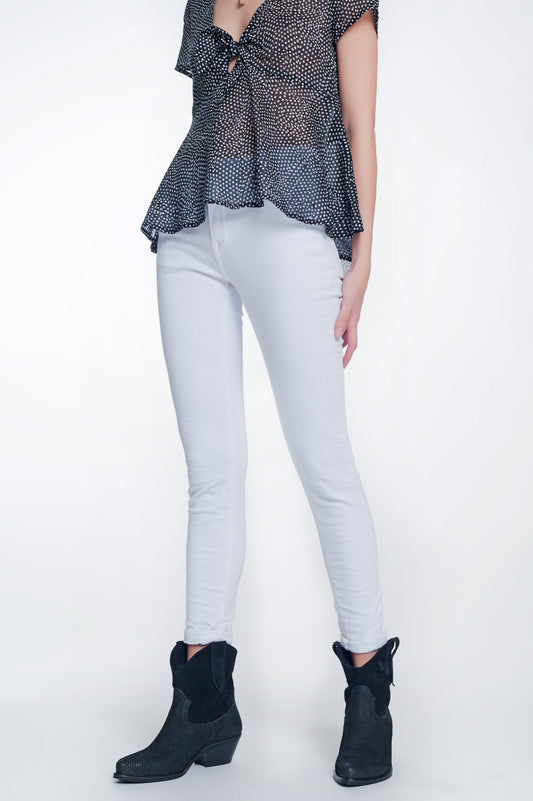 High waisted super skinny pants in white | Just Cool Beans — jeans | bottoms