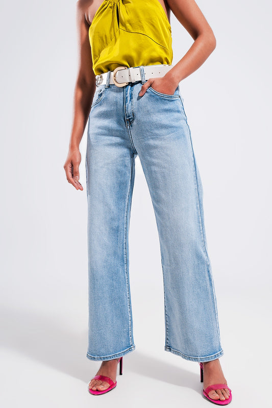 High wide leg jeans in light wash | Just Cool Beans — jeans | the denim shop