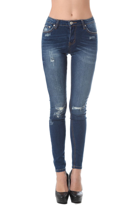 Highwaist skinny jean with distressed detailing | Just Cool Beans — jeans | the denim shop
