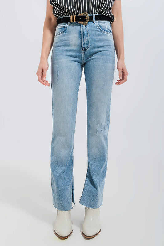 Jeans in light wash with raw hem | Just Cool Beans — jeans | the denim shop