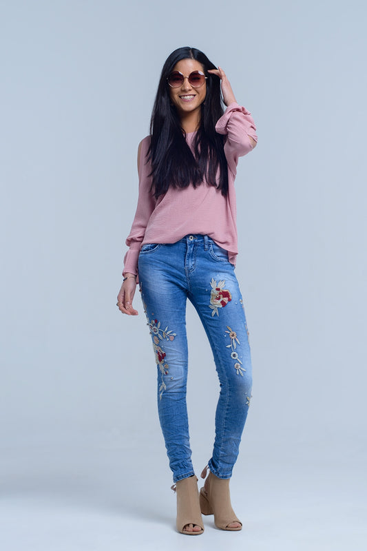 Jeans with floral embroidery | Just Cool Beans — jeans | the denim shop