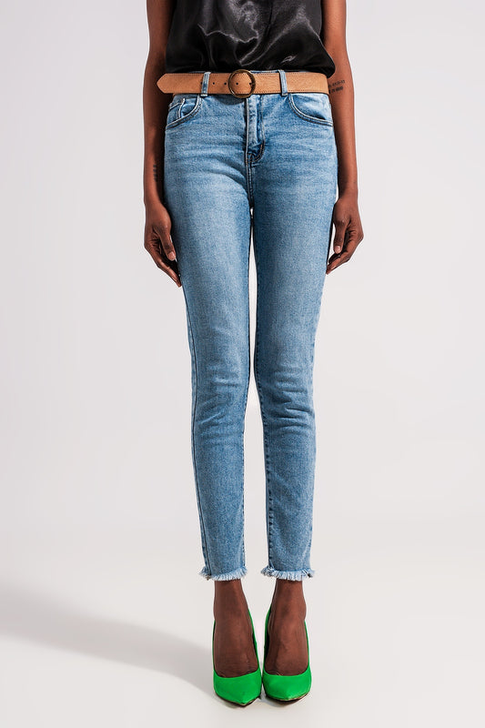 Jeans with frayed hem in light blue | Just Cool Beans — jeans | the denim shop