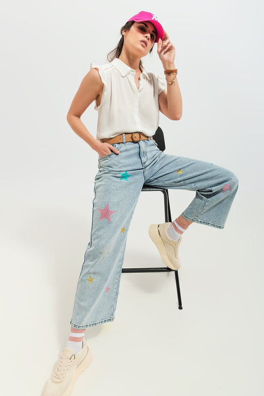 Jeans with star print | Just Cool Beans — jeans | the denim shop