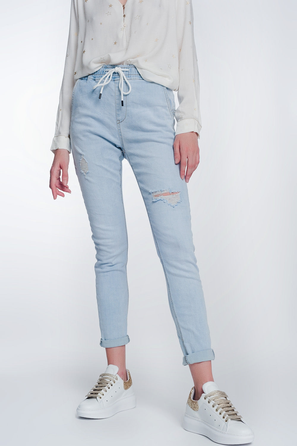 Jogger jeans in lightwash | Just Cool Beans — jeans | bottoms
