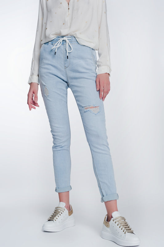 Jogger jeans in lightwash | Just Cool Beans — jeans | bottoms