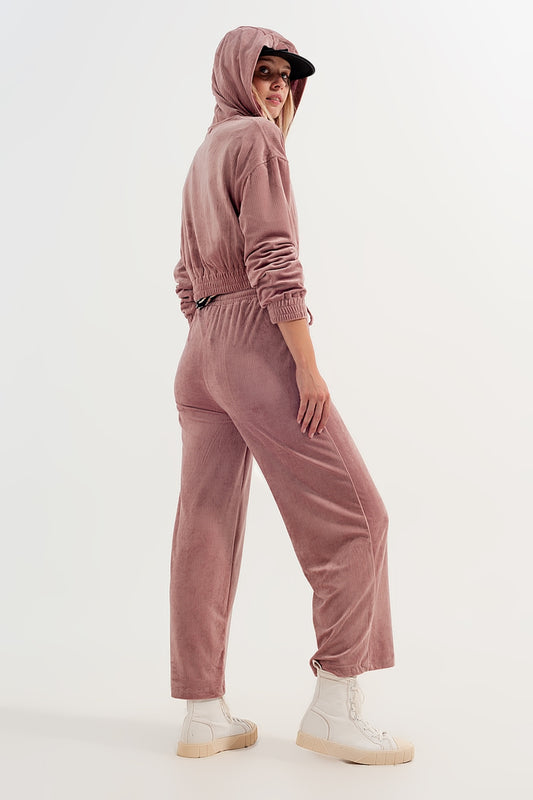 Jogger with drawstring waist in pink | Just Cool Beans — pants | bottoms