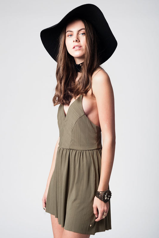 Kaki romper with bare shoulders | Just Cool Beans — dresses