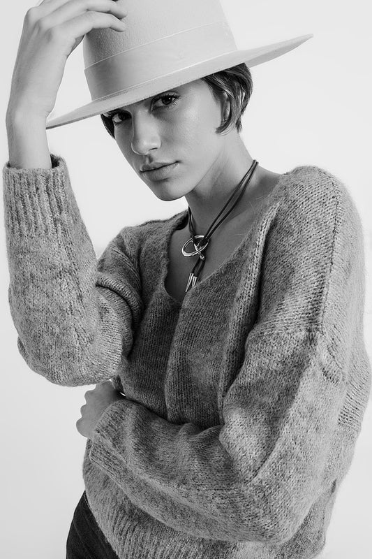 Khaki batwing fluffy sweater | Just Cool Beans — sweaters | tops