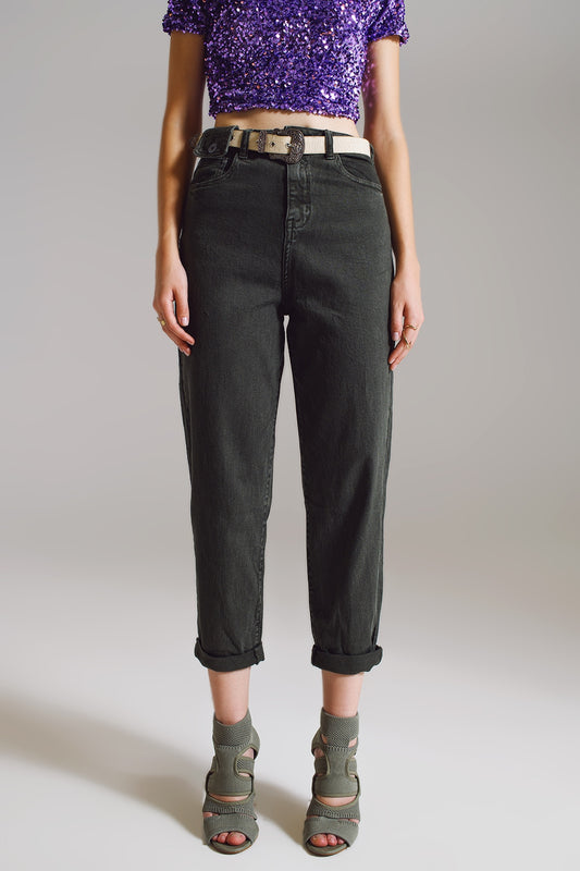 Khaki green relaxed pants with pocket detail at the waist | Just Cool Beans — jeans | bottoms